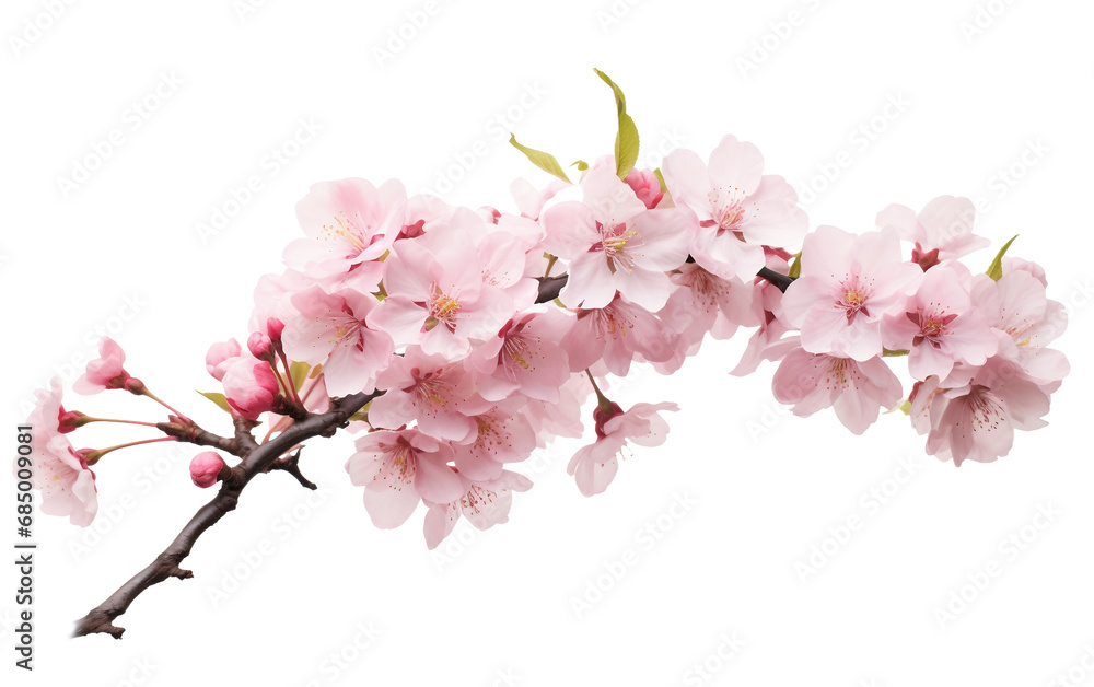 Artful Delicacy of Soft Pink Cherry Blossoms On transparent background