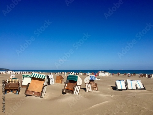 lounge chairs on the beach