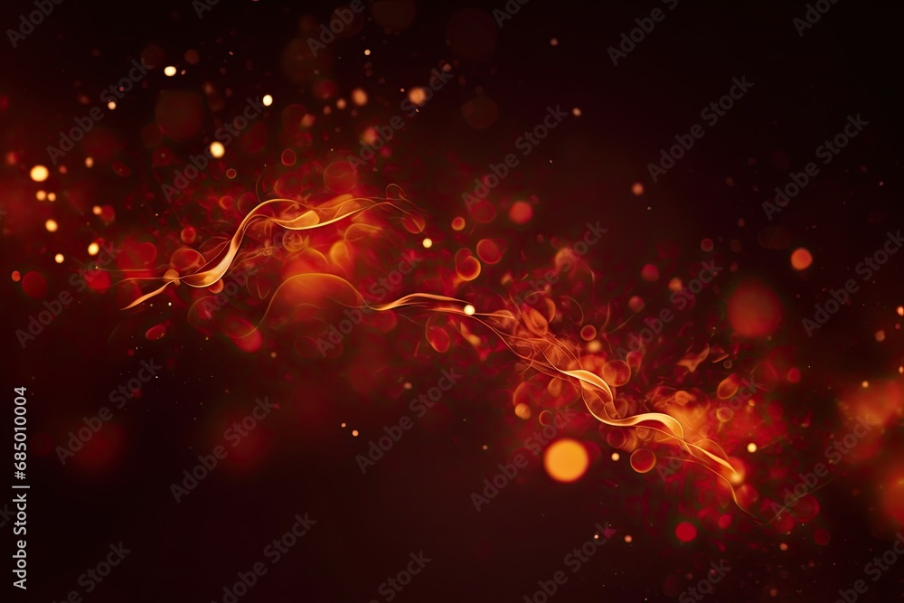 Free photo red shimmering glitter and fire flame in black background
