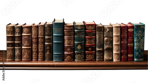 Vintage Books Collection Isolated on Transparent or White Background, PNG