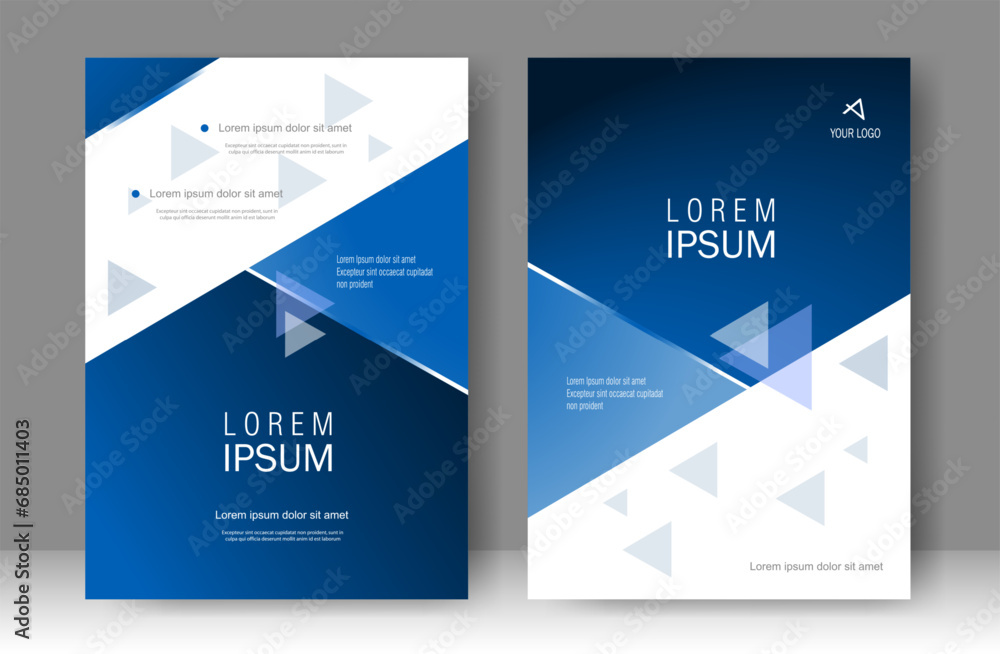 Blue Book cover design modern. Annual report. Brochure template, catalog. Simple Flyer promotion. magazine. Vector illustration