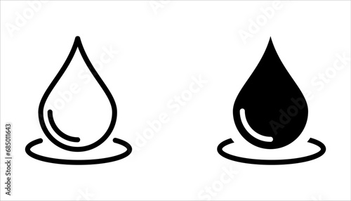 Oil drop icon set. Hair care serum sign. Quality design element on white background