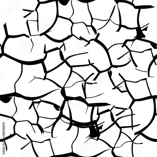 Distress Grunge Texture. Cracks seamless pattern. hand drawing. Not AI, Vector illustration