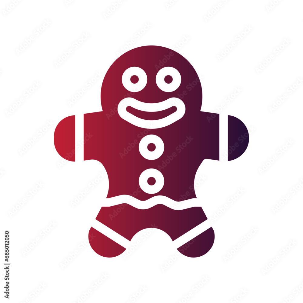 Fototapeta premium gingerbread man flat gradient icon