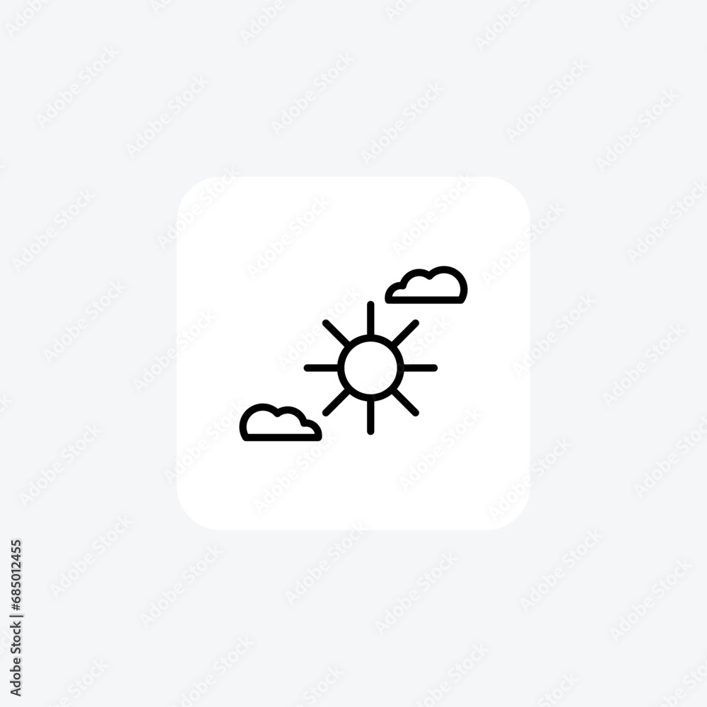 Clear Sky, Blue skies, Cloudless day, Clear weather Line Icon, Outline icon, vector icon, pixel perfect icon Clear Sky, Blue skies, Cloudless day, Clear weather Line Icon, Outline icon, vector icon, pixel perfect icon