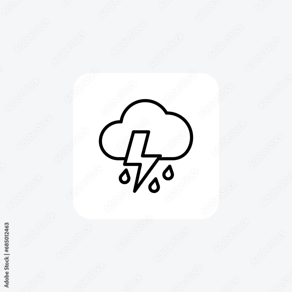Stormy Weather, Turbulent weather, Severe storms Line Icon, Outline icon, vector icon, pixel perfect icon Stormy Weather, Turbulent weather, Severe storms Line Icon, Outline icon, vector icon, pixel perfect icon