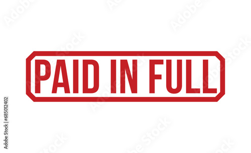 paid in full Red Rubber Stamp vector design.