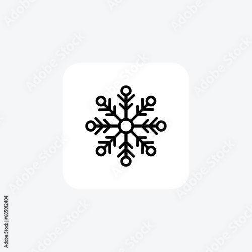 Snowflake, snow, ice, crystal, winter, cold, unique, pattern, frost Line Icon, Outline icon, vector icon, pixel perfect icon