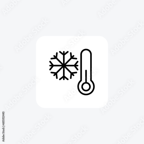 Coldwave,Weather extremes, Coldwave impact Line Icon, Outline icon, vector icon, pixel perfect icon