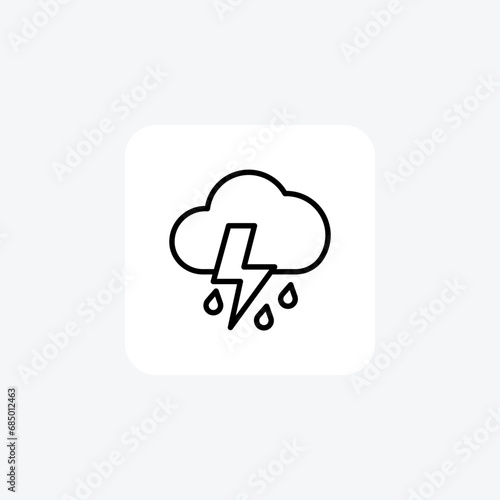 Stormy Weather, Turbulent weather, Severe storms Line Icon, Outline icon, vector icon, pixel perfect icon