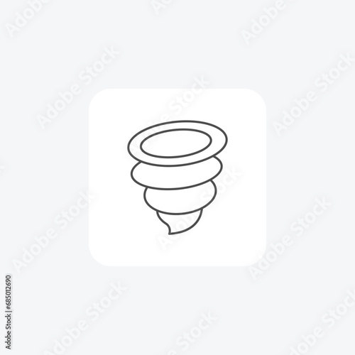 Tornado, Cyclone, Whirlwind,  thin line icon, grey outline icon, pixel perfect icon