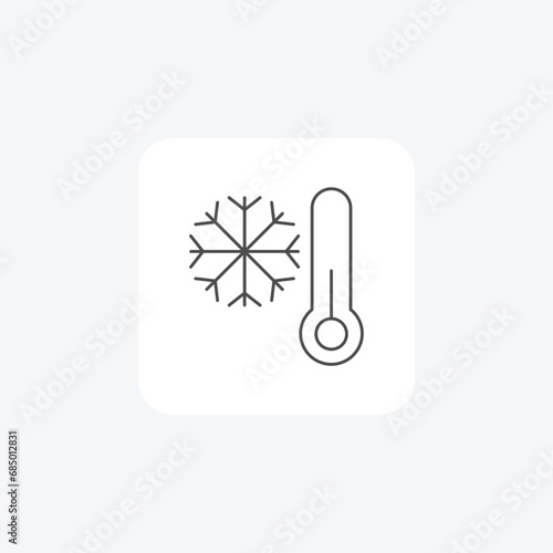 Coldwave,Weather extremes, Coldwave impact  thin line icon, grey outline icon, pixel perfect icon