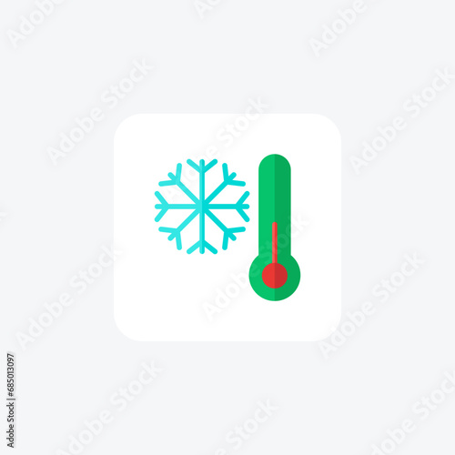 Coldwave,Weather extremes, Coldwave impact  flat color icon, pixel perfect icon