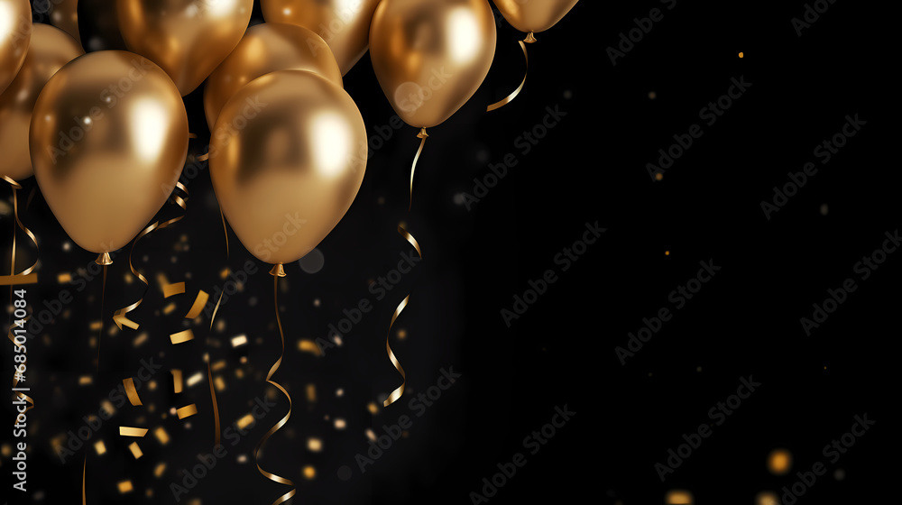 Celebration background with confetti and gold balloons,PPT background Celebration background with confetti and gold balloons,PPT background