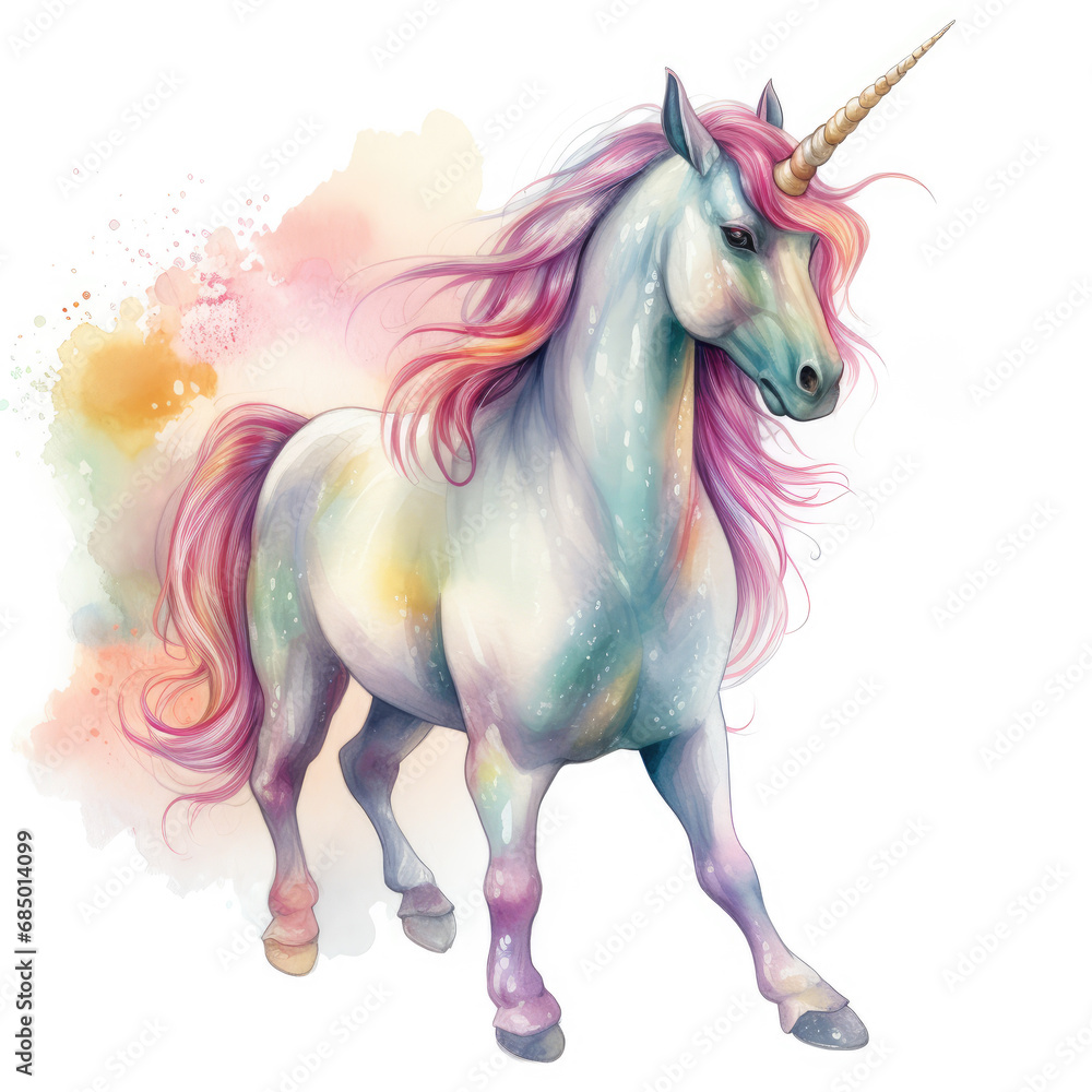 Drawing cartoon unicorn Illustration, Generative Ai Drawing cartoon unicorn Illustration, Generative Ai