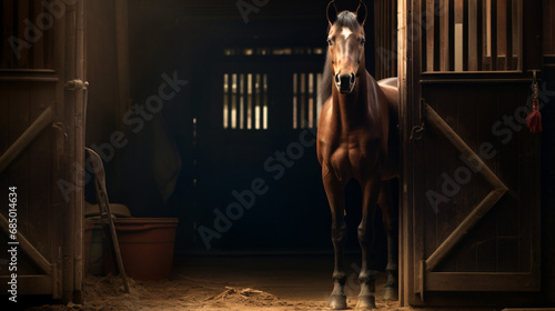 Horse in the stable stall