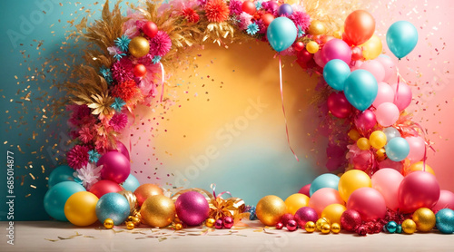 Radiant Revelry: A Dynamic Happy New Year Background Bursting with Joyful Celebrations and Vibrant Festivities