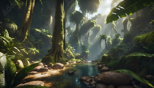 3D Tropical Rainforest Environment
