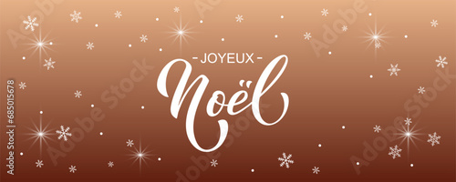 Joyeux noel and Bonee Annee. Merry Christmas card template with greetings in French.