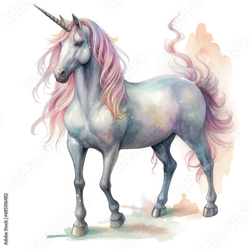 Drawing cartoon unicorn Illustration  Generative Ai