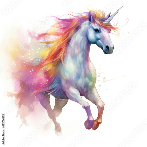 Drawing cartoon unicorn Illustration  Generative Ai