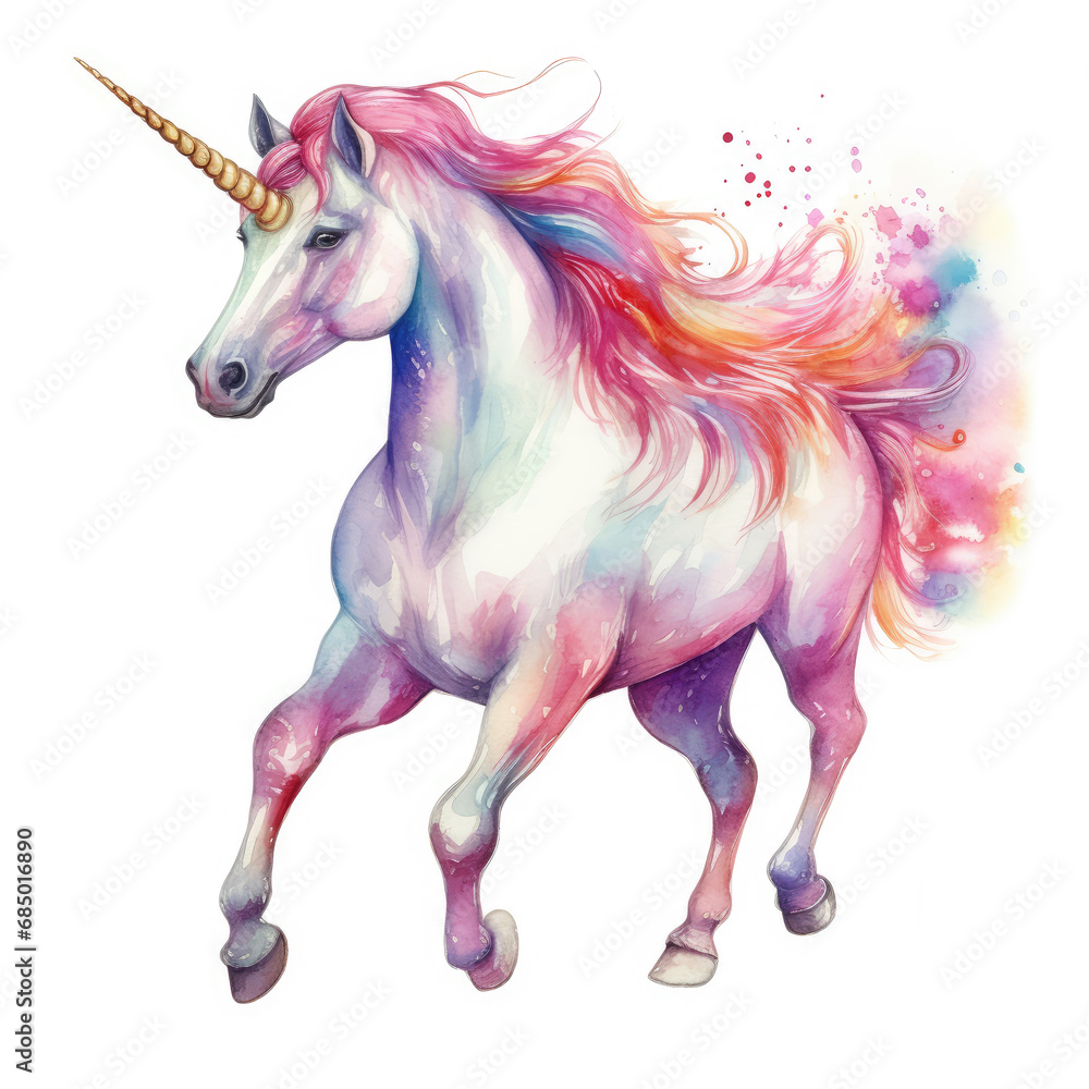 Drawing cartoon unicorn Illustration, Generative Ai Drawing cartoon unicorn Illustration, Generative Ai