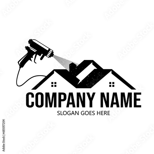 Insulation foam logo design, Construction foam gun logo template