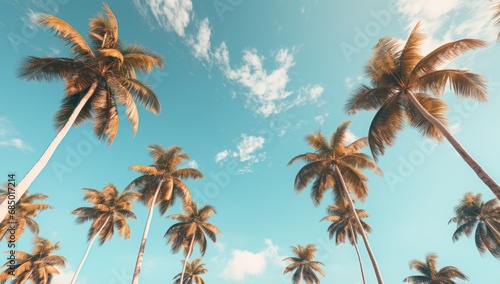 Tropical palm tree with sunlight © jambulart