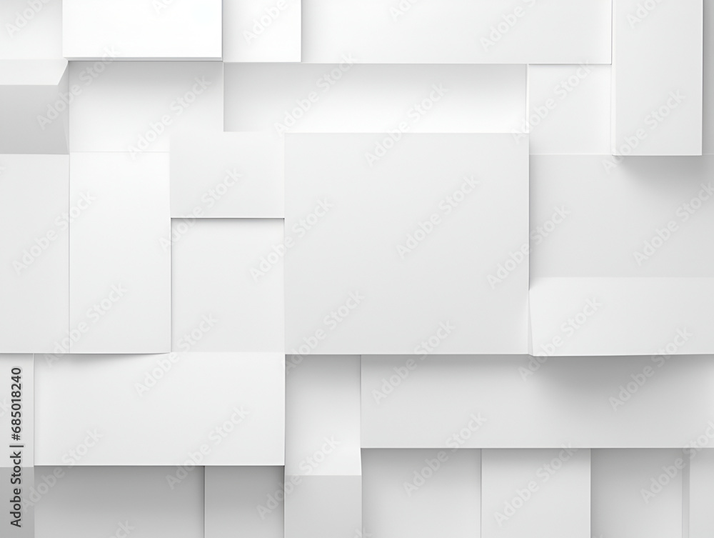 Obraz premium white geometric architectural 3D abstract minimalistic background