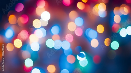 Colorful and festive Christmas lights with bokeh effect in red, green and blue hues