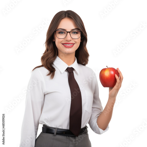 beautiful school teacher isolated