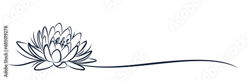 The symbol of a stylized water lily.