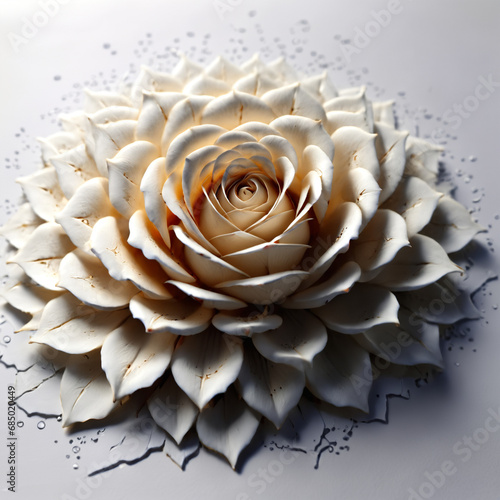 White wooden rose. Generati...