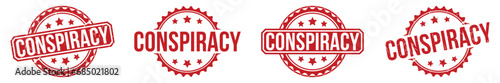 Conspiracy rubber stamp vector illustration on white background. Conspiracy rubber stamp.