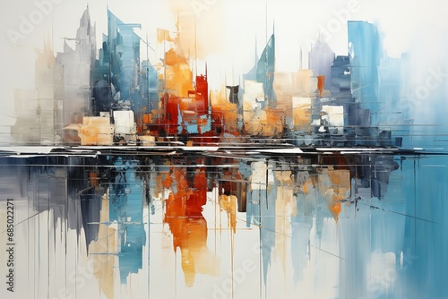 Cityscape Chaos in The Style of Abstract Expressionism. Creted with Generative AI Technology