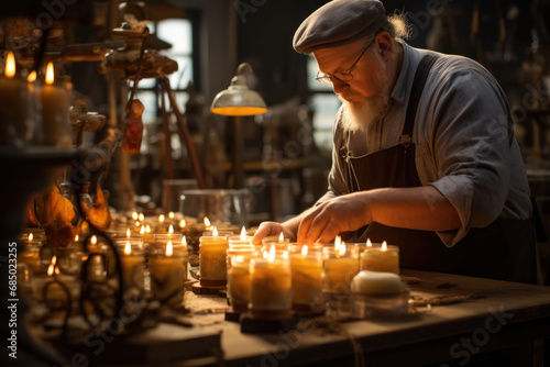 Artisan Candle Maker at Work