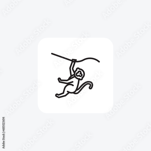Monkey, Primate, Wildlife,Line Icon, Outline icon, vector icon, pixel perfect icon