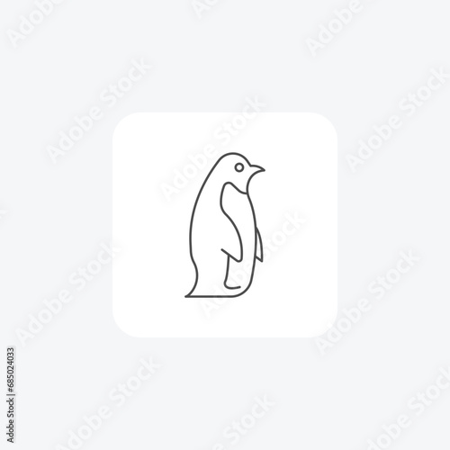 Penguin, Flightless Birds,  thin line icon, grey outline icon, pixel perfect icon