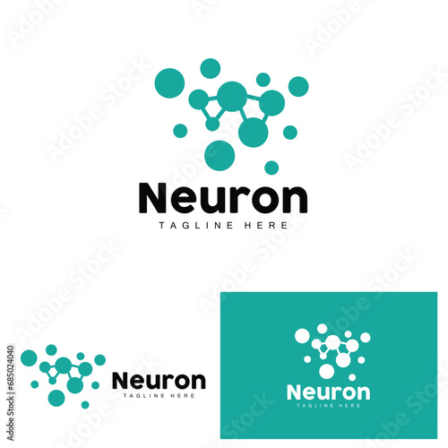 Neuron Logo Design Health Illustration DNA Molecule Nerve Cell Abstract Simple Illustration