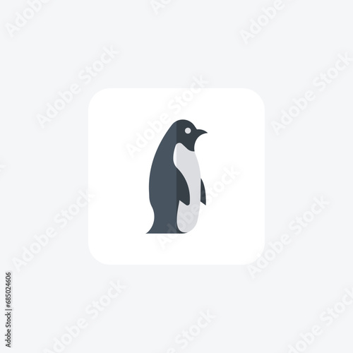 Penguin, Flightless Birds,  flat color icon, pixel perfect icon