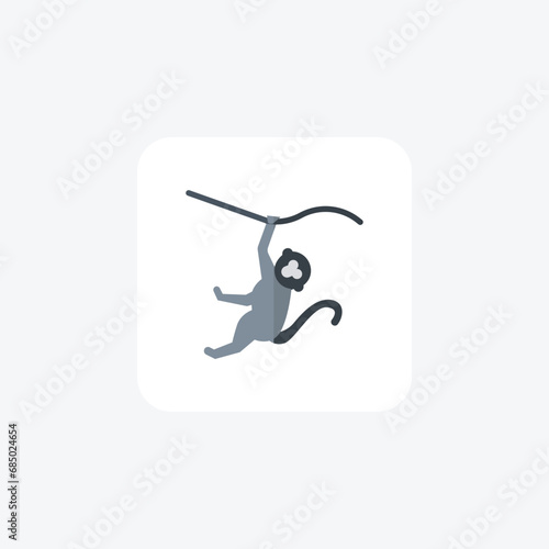 Monkey, Primate, Wildlife, flat color icon, pixel perfect icon