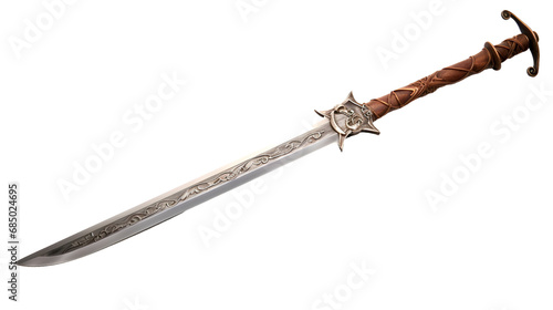 Authentic old pirate sword isolated on transparent background