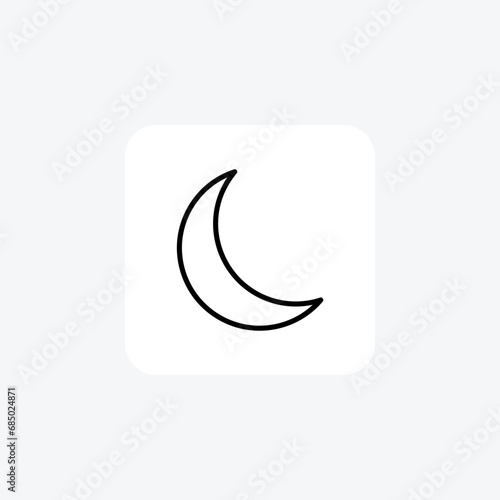 Moon, Celestial Body, Lunar, Line Icon, Outline icon, vector icon, pixel perfect icon