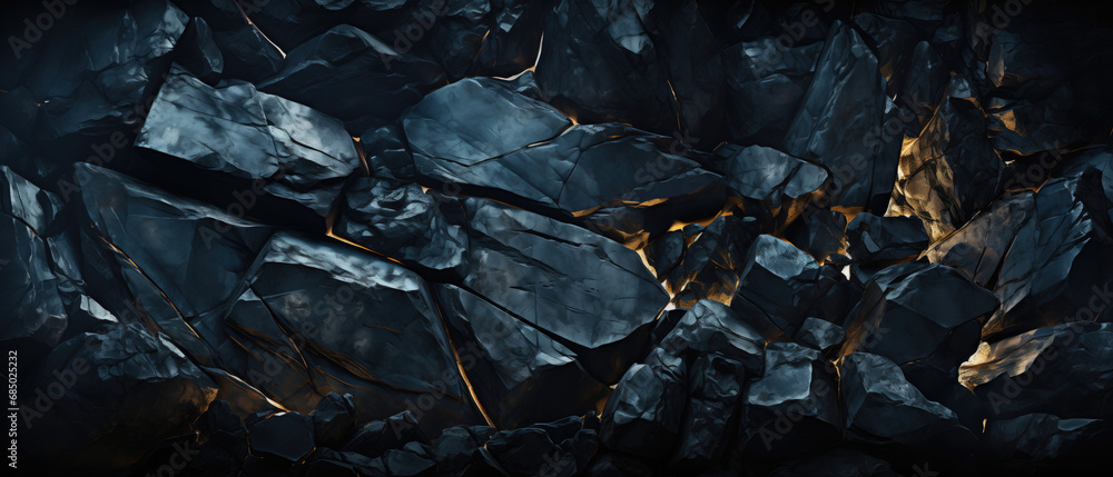 Obsidian rock background. Its smooth, jet-black surface, shaped by intense heat, unveils the elegance within volcanic chaos.