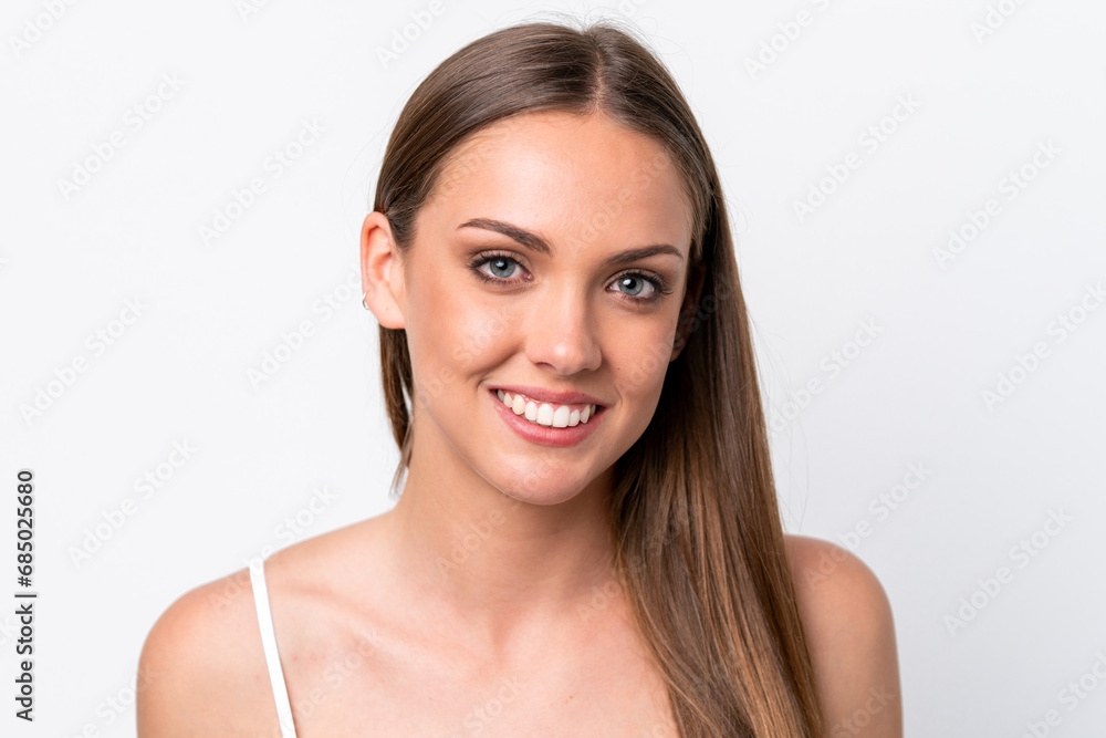 Young caucasian woman isolated on white background . Portrait Young caucasian woman isolated on white background . Portrait