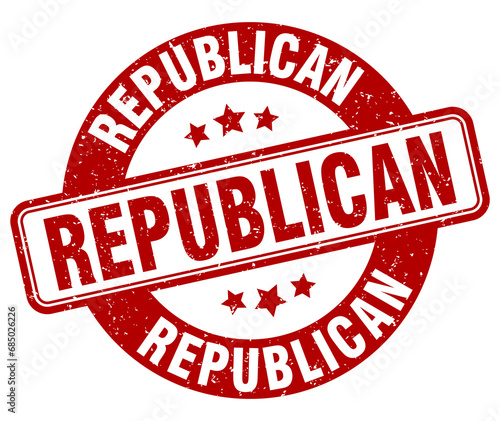 republican stamp. republican label. round grunge sign