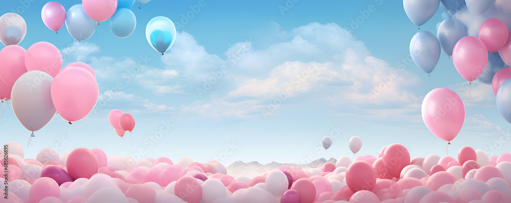 heart, love, sky, valentine, cloud, balloon, day, blue, clouds, shape, air, nature, symbol, romance, romantic, concept, holiday, celebration, summer, illustration, color, sign, card, 3d, hearts
