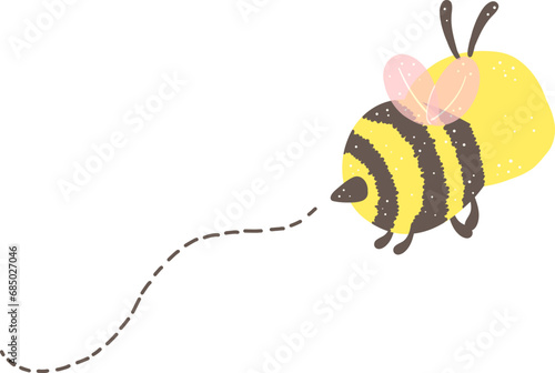 Cute buzzing bee flying cartoon  photo