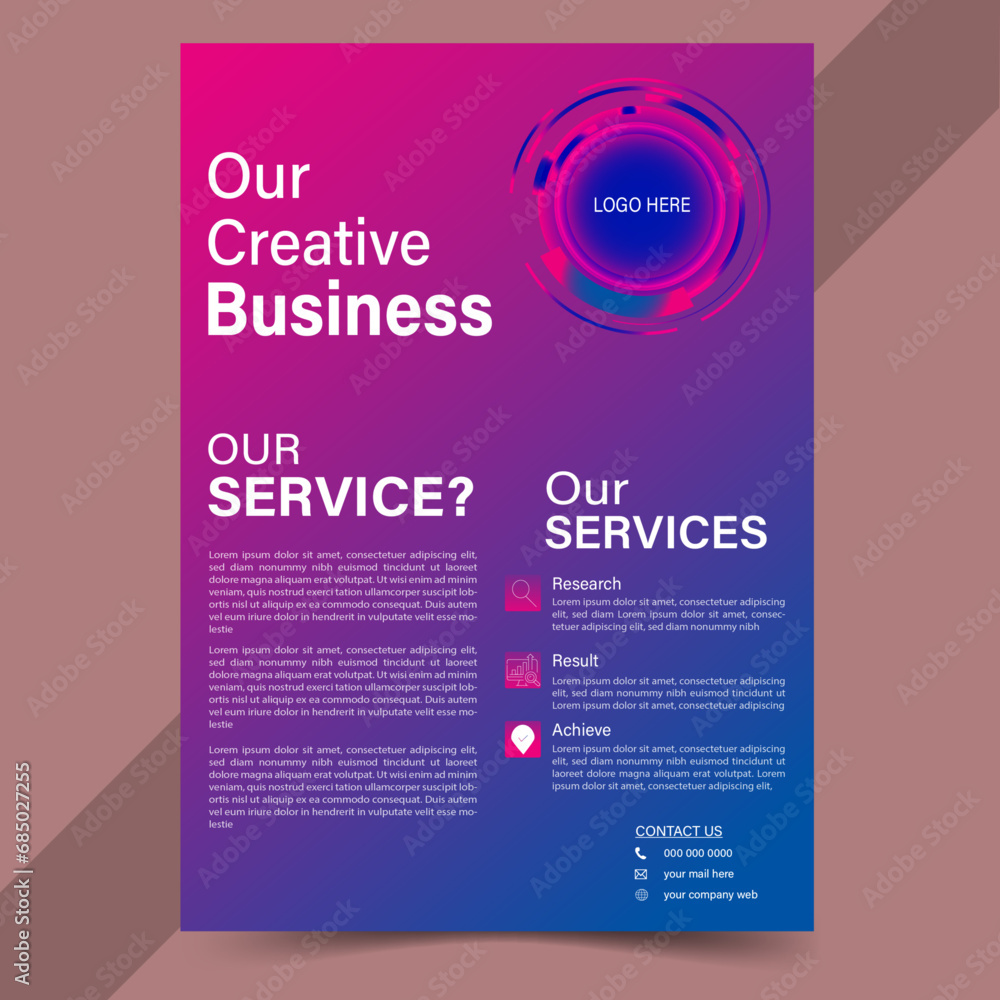 Fototapeta premium Business headline flyer template. Corporate digital marketing agency flyer template design. Business corporate flyer and brochure cover page design template. Corporate business flyer template premium 