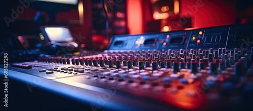 Sound Mixing Console in Studio